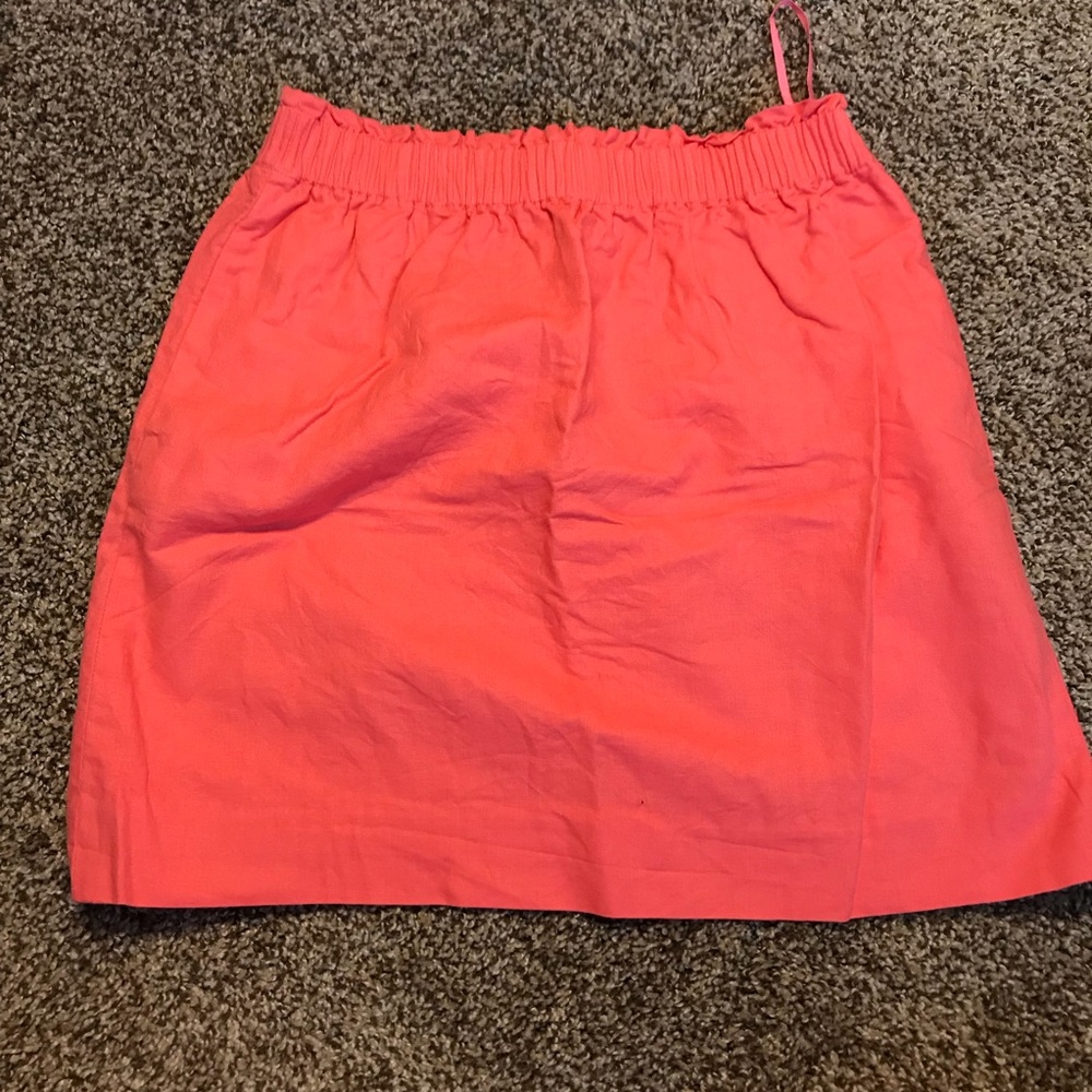 Printed linen-cotton sidewalk mini skirt